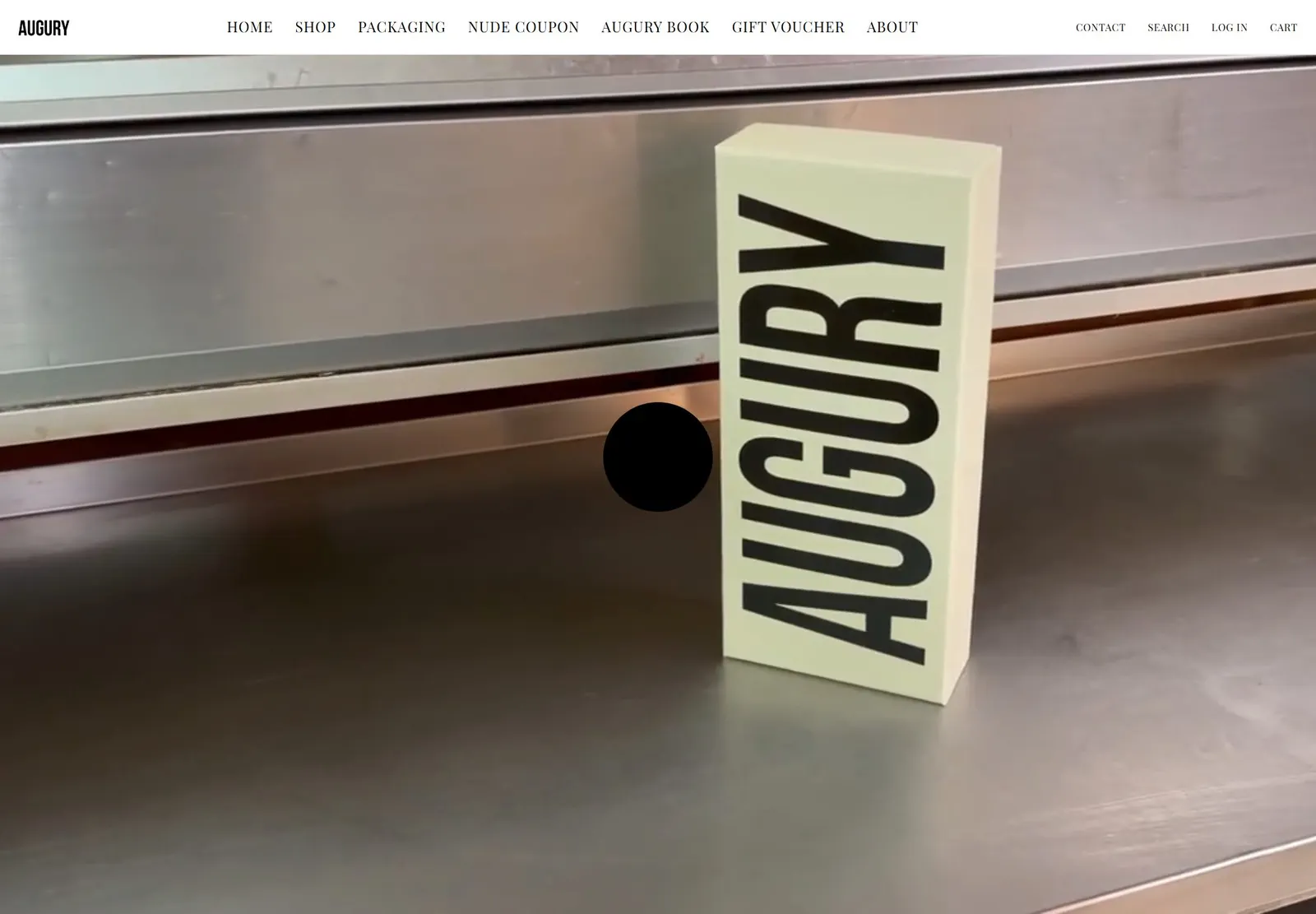 Augury Studio website homepage — minimal editorial e-commerce design for a premium lingerie brand